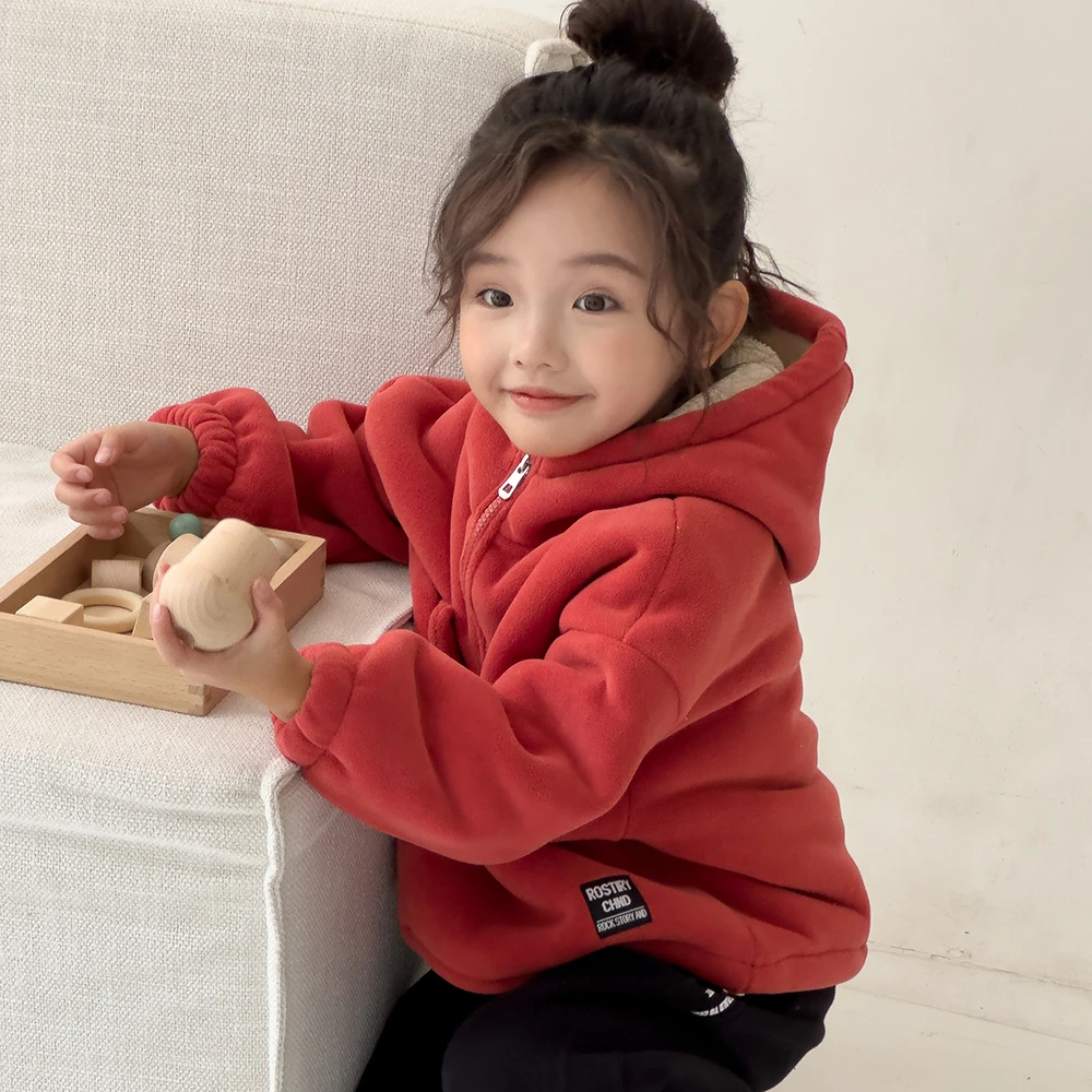 【不起球 不起静电 无异味】儿童加厚连帽奥利绒卫衣