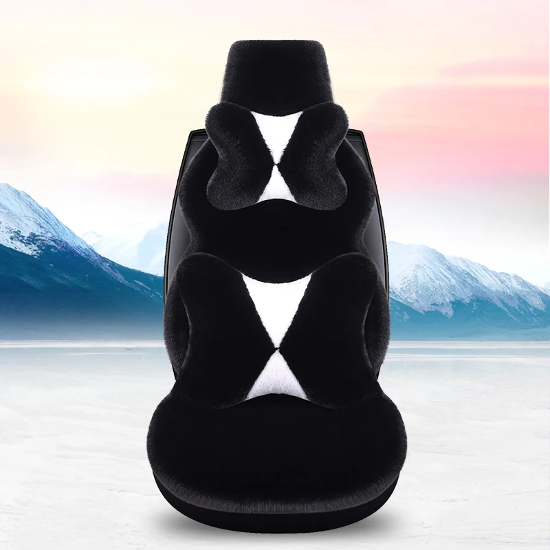 汽车坐垫冬季毛绒加厚小蛮腰车垫冬天兔毛垫男女通用座套保暖座垫