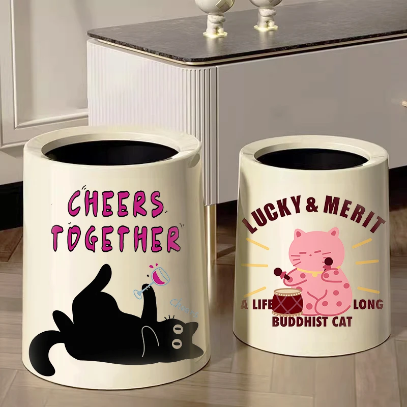 垃圾桶家用客厅欧式大号厨房卧室专用厕所卫生间网红双层加厚纸篓