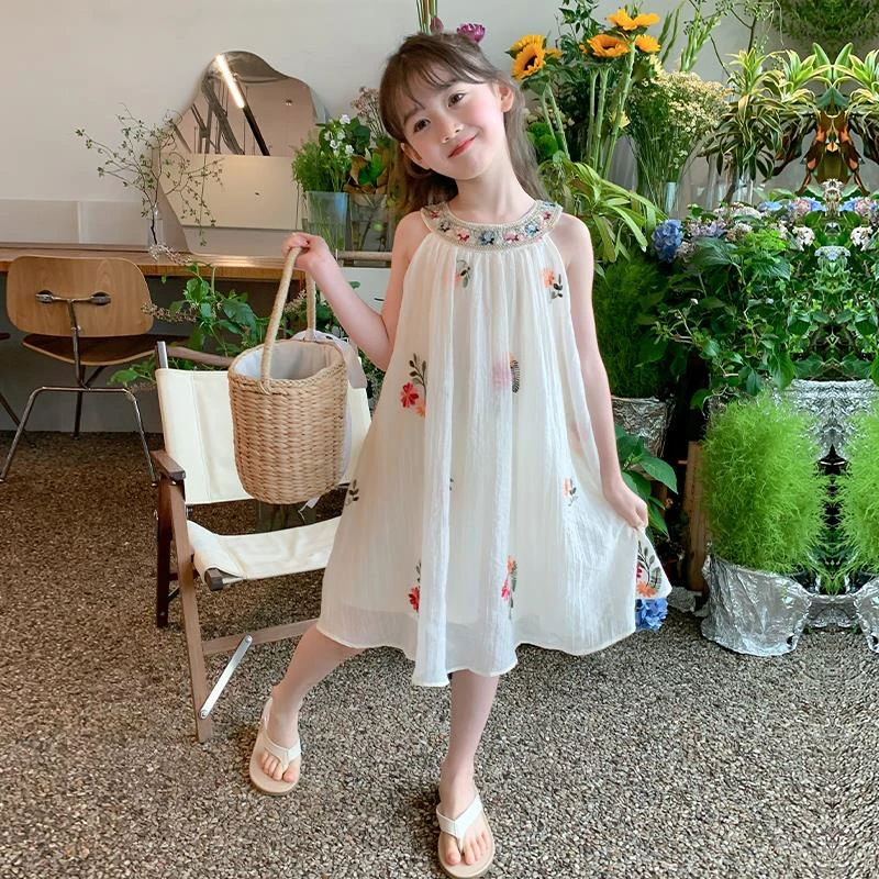 女童连衣裙夏装2025新款洋气女孩吊带裙夏季纱裙童装中小童公主裙