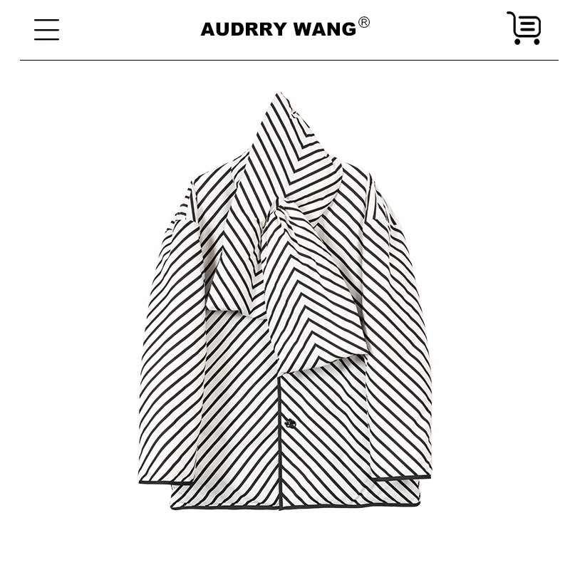 AUDREYWANG设计师款两面穿带围巾羽绒服10462