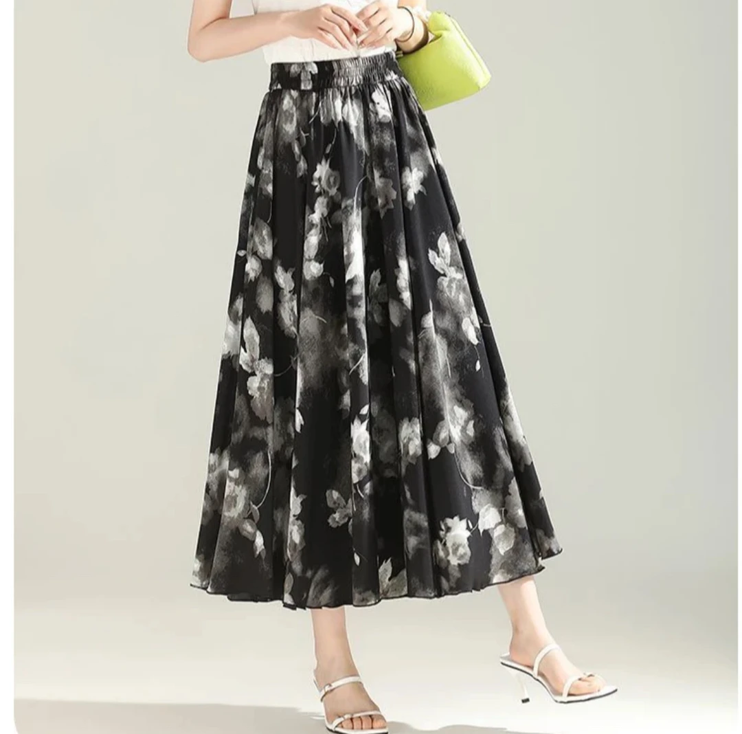 女装半身裙碎花长裙高腰半裙印花气质百搭显瘦夏季