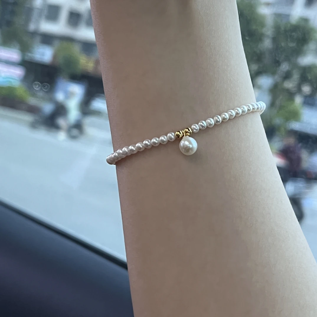 【秒摘秒戴】3-4m暗夜精灵手链白色正圆极光弹力绳