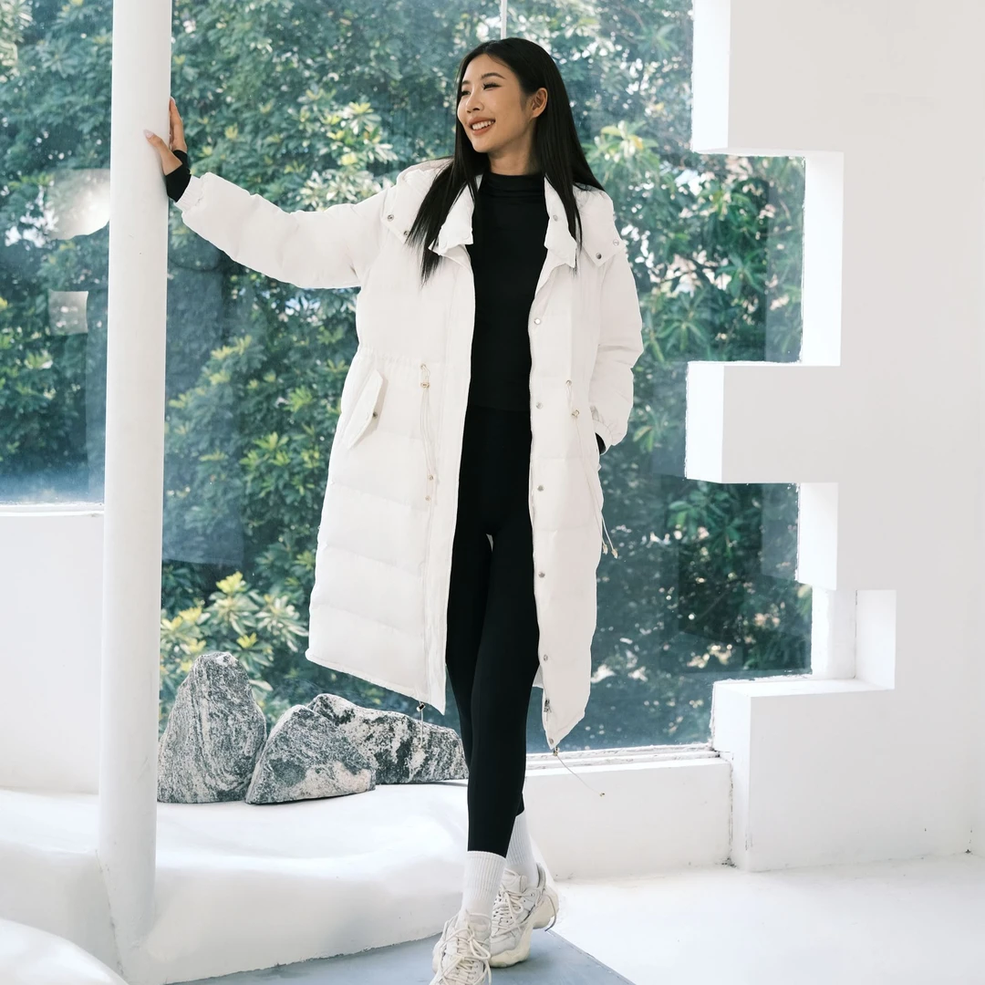 【同款推荐】lanikar时尚百搭保暖户外防风过膝宽松冬季羽绒服S1436