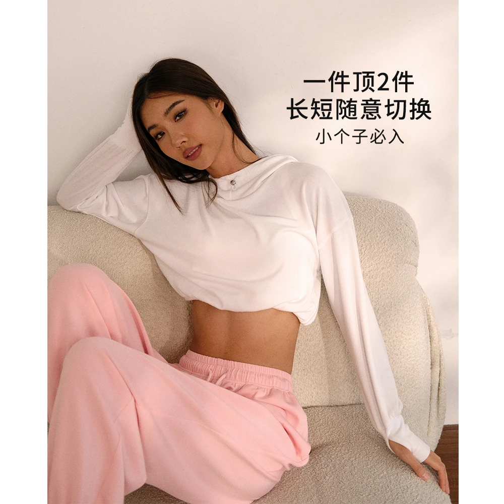 LaNikar秋季运动卫衣宽松高领套头上衣户外健身拇指扣训练服S1235