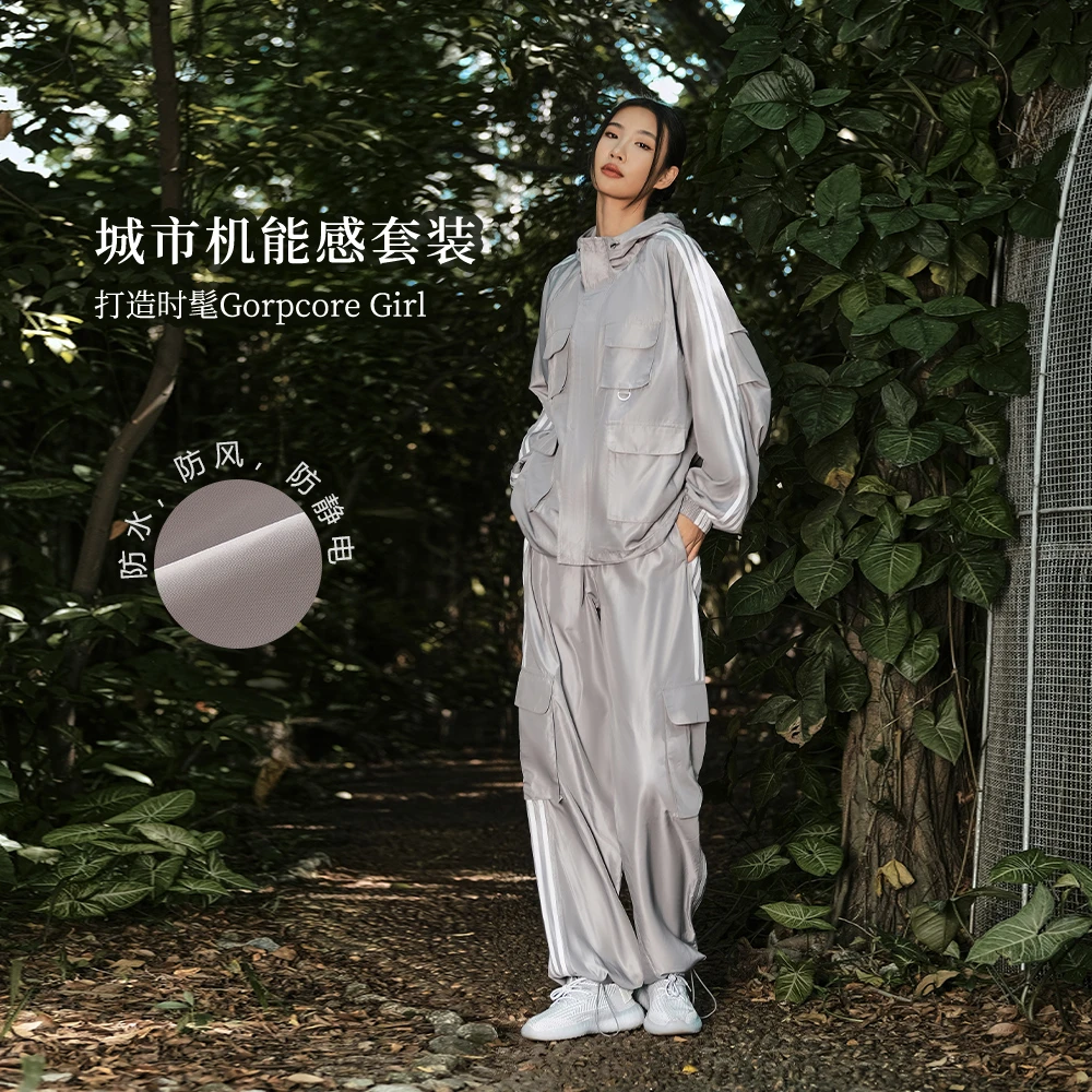 La Nika 防水防风梭织秋冬运动长裤女户外健身裤高腰休闲K0750