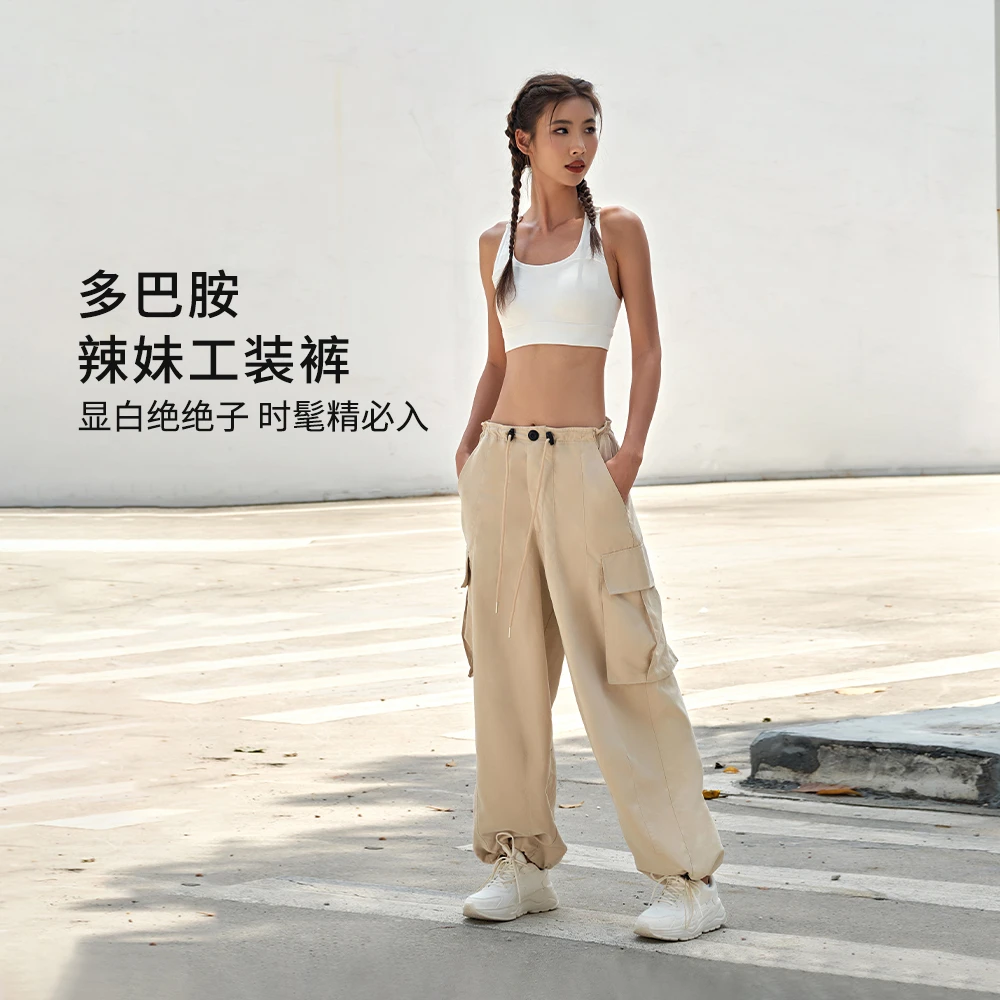LaNikar运动长裤女裤子抽绳美式潮流大口袋工装裤宽松休闲裤K0848