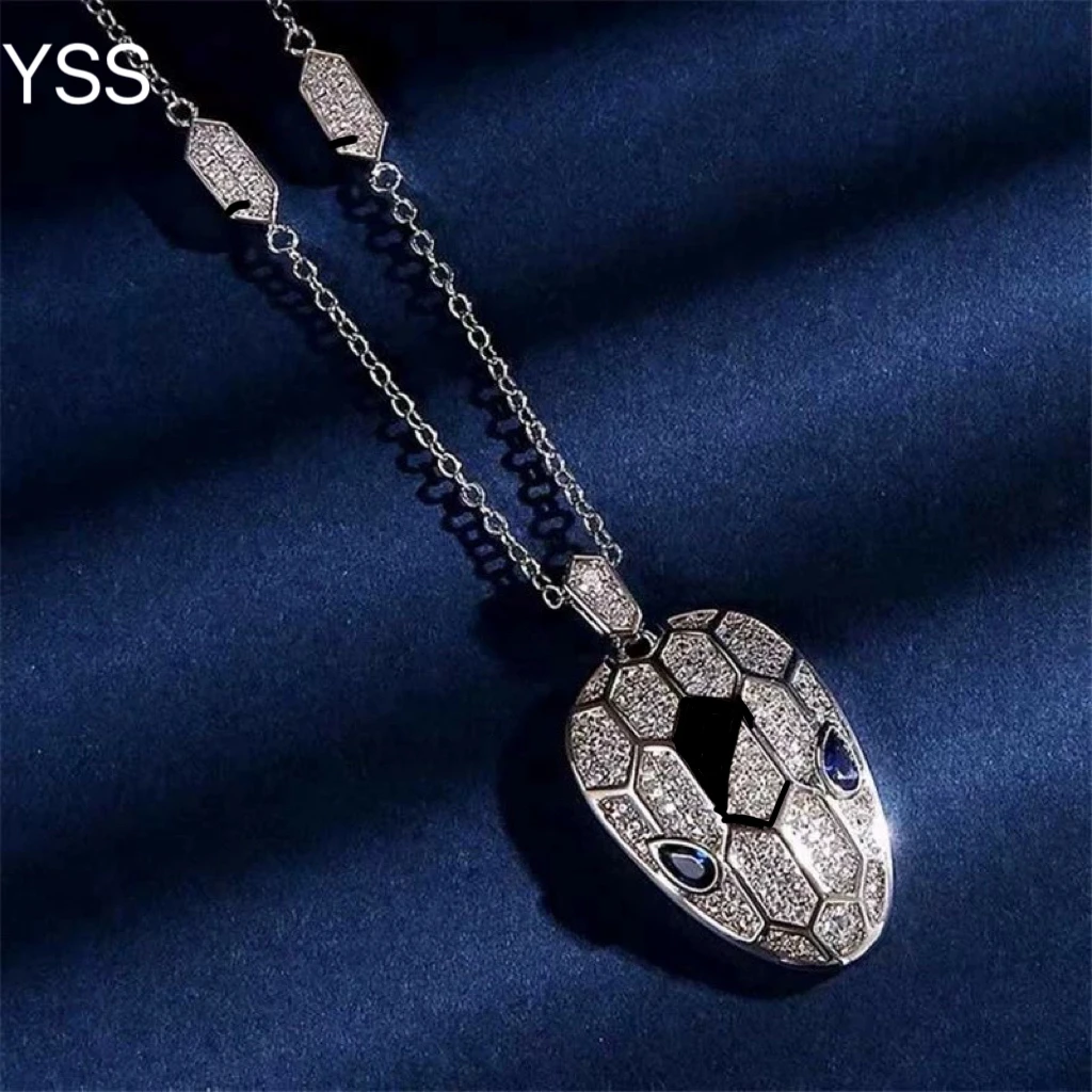 坠链均925银莫桑石 G 灵蛇头银项链耳环不掉色高奢时尚潮 SYCY031