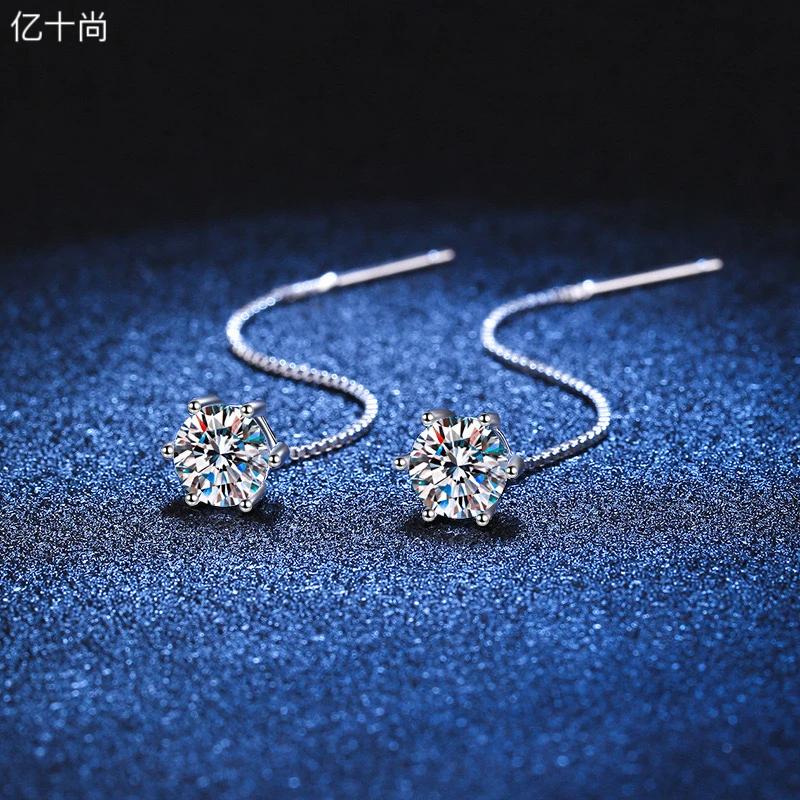 925银合成锆石耳饰 亿十尚圆白赚高档耳线耳环养耳洞防掉不掉色J