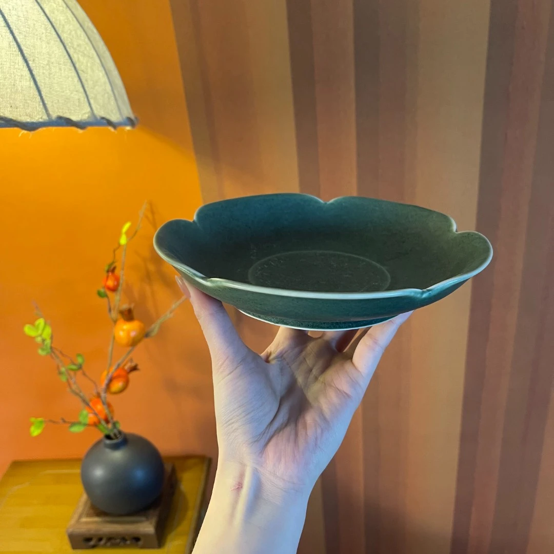 DY-370  7.5寸窑变青蒿莲花盘 （19*19*3cm）