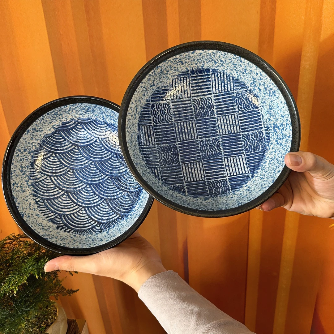 DY-550 8寸青海波深盘（20*20*6cm）汤盘早餐盘意面盘饭盘青菜盘子