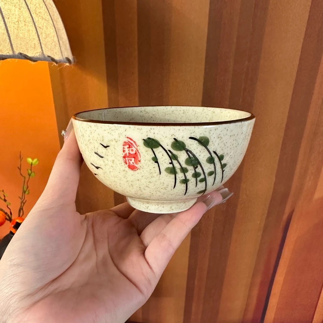 DY- 170 4.5寸米饭碗 - 杨柳 4只装 家用陶瓷米饭碗汤碗吃饭碗