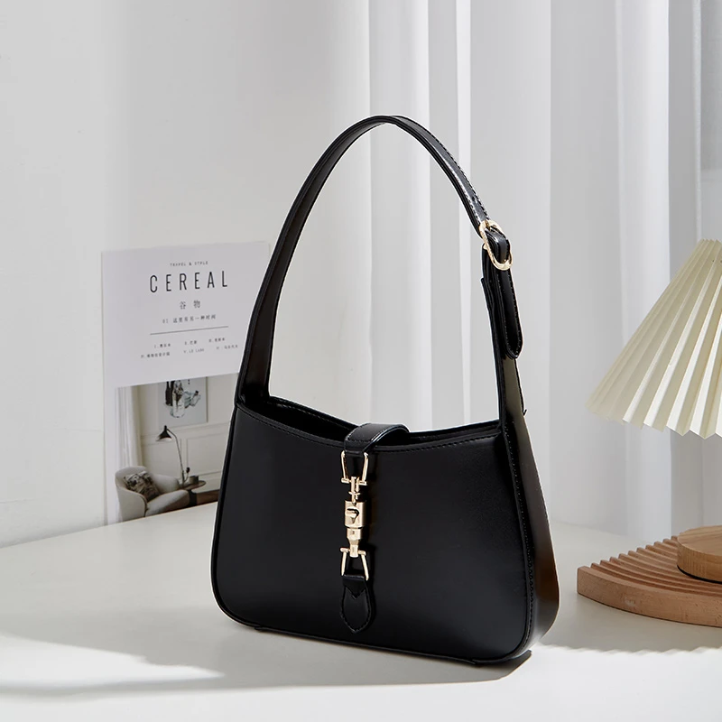 ANNMUU轻奢系列新款简约时尚锁扣定型腋下包简约大气单肩手提女包