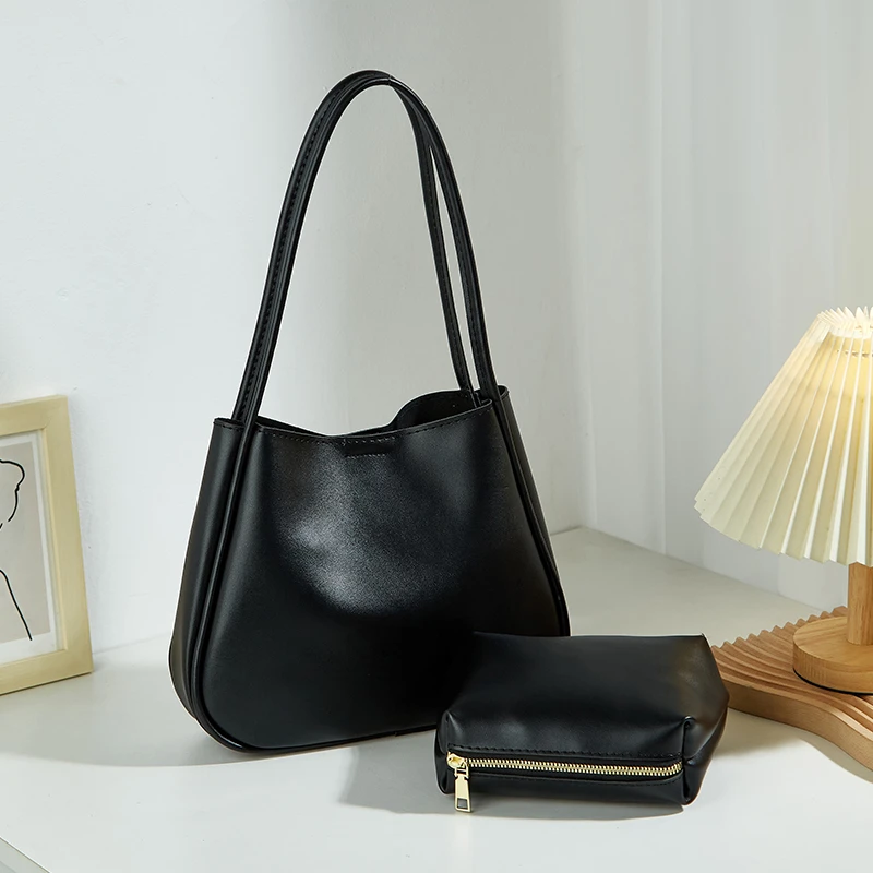 ANNMUU时尚百搭小众轻奢风防水子母包高级质感软皮大容量托特女包