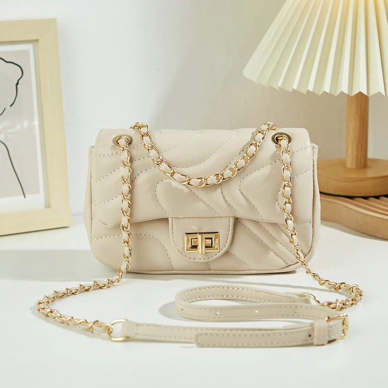 ANNMUU菱格时尚百搭小香风链条单肩女包小众气质洋气斜挎包小方包