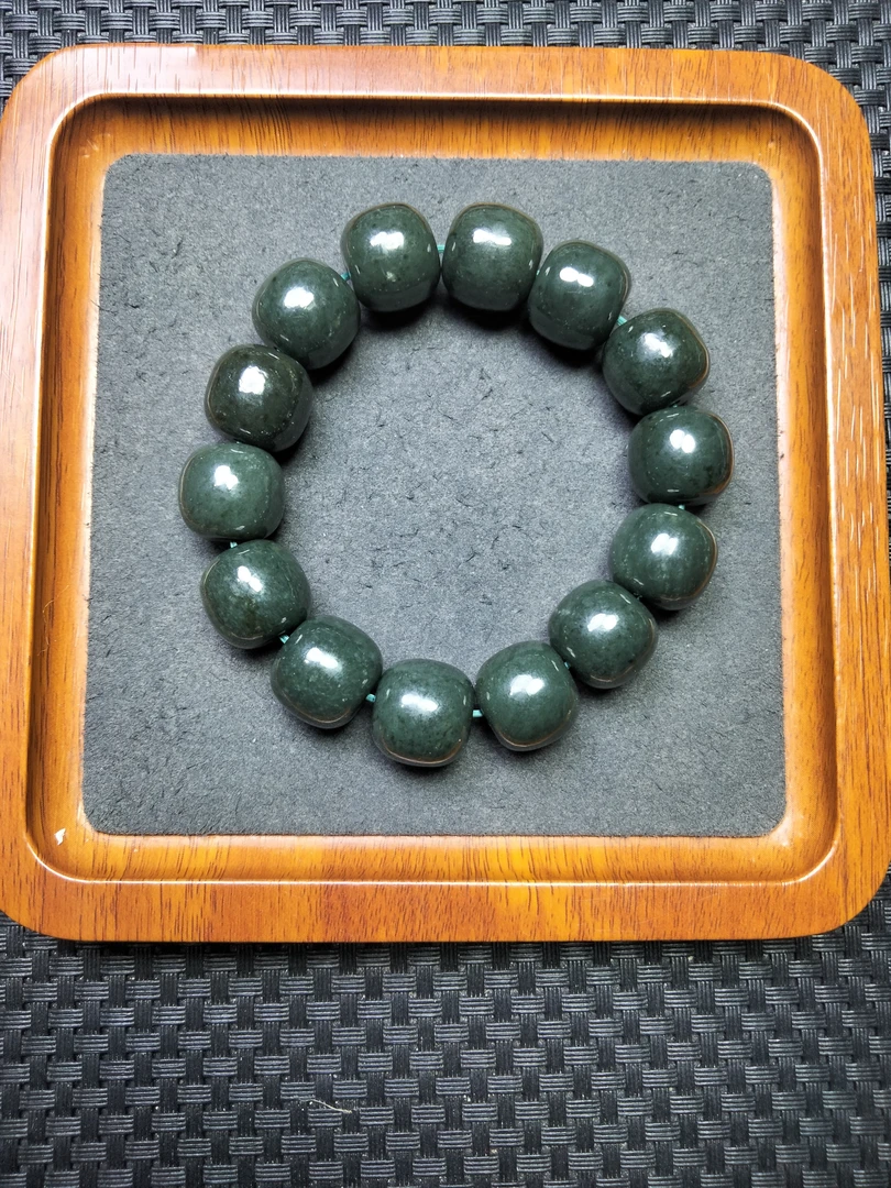 天然和田玉且末蓝调精典卡16气质男神手串