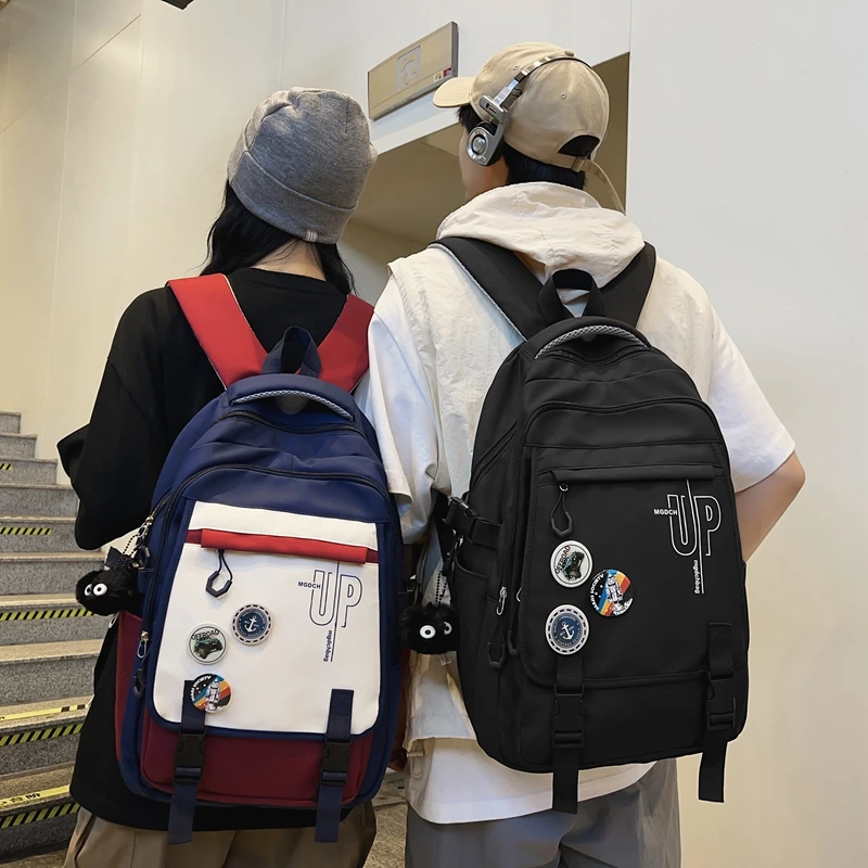 书包男大学生大容量高中初中生时尚百搭潮牌双肩包女背包ins酷