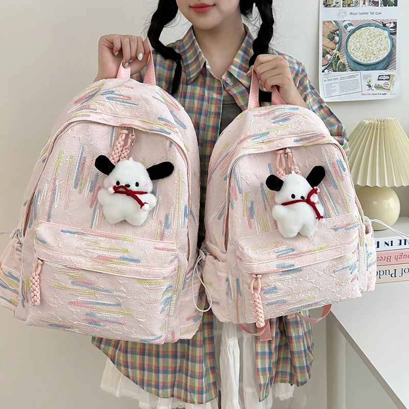 高颜值书包女生大学生小众设计感背包女高中初中生软妹少女双肩包