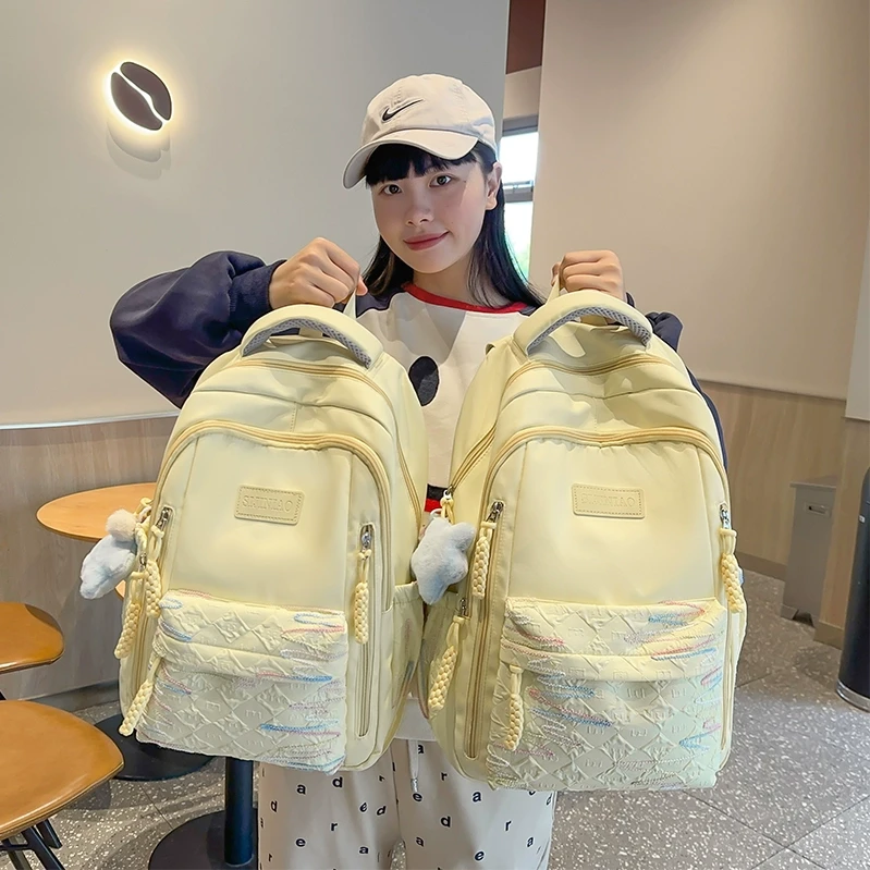 书包女生初中生超大容量高中学生高颜值背包小学生五六年级双肩包