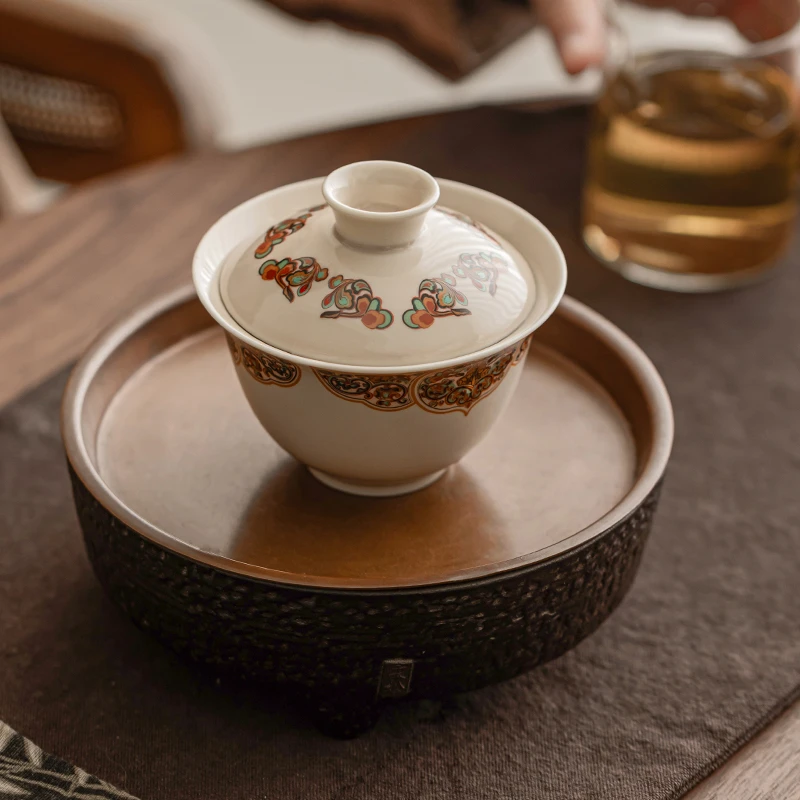 茶小洋-缠枝莲盖碗