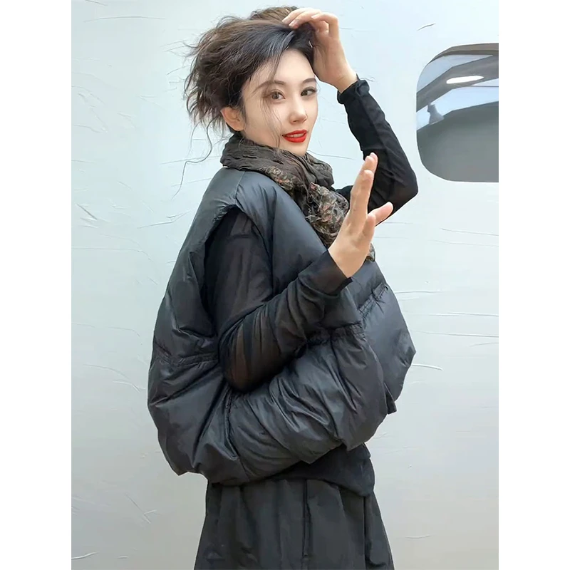 2024秋冬新款韩系宽松原版南瓜款百搭马甲女时尚背心短款外套潮