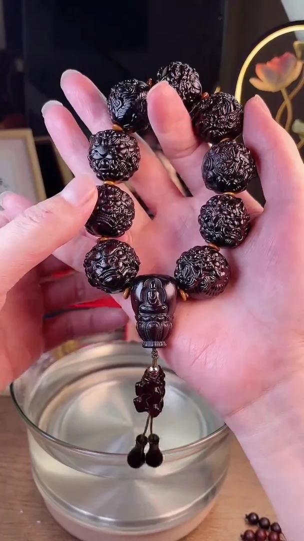 【闪购商品】大叶紫檀（黑酸枝木类）手串/手链山海经