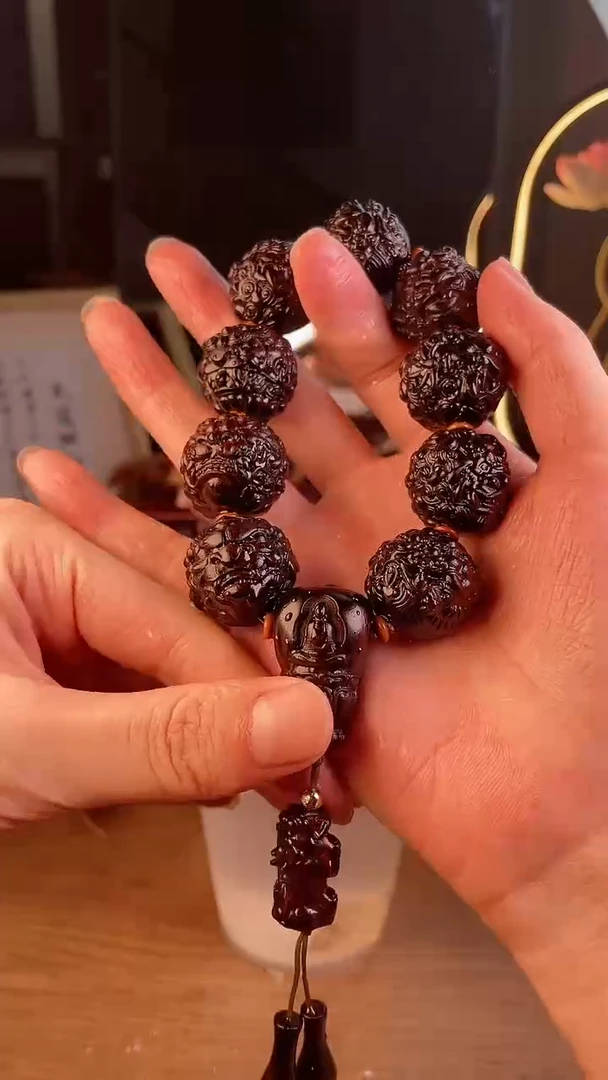 【闪购商品】大叶紫檀（黑酸枝木类）手串/手链山海经