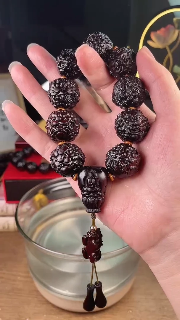 【闪购商品】大叶紫檀（黑酸枝木类）手串/手链山海经