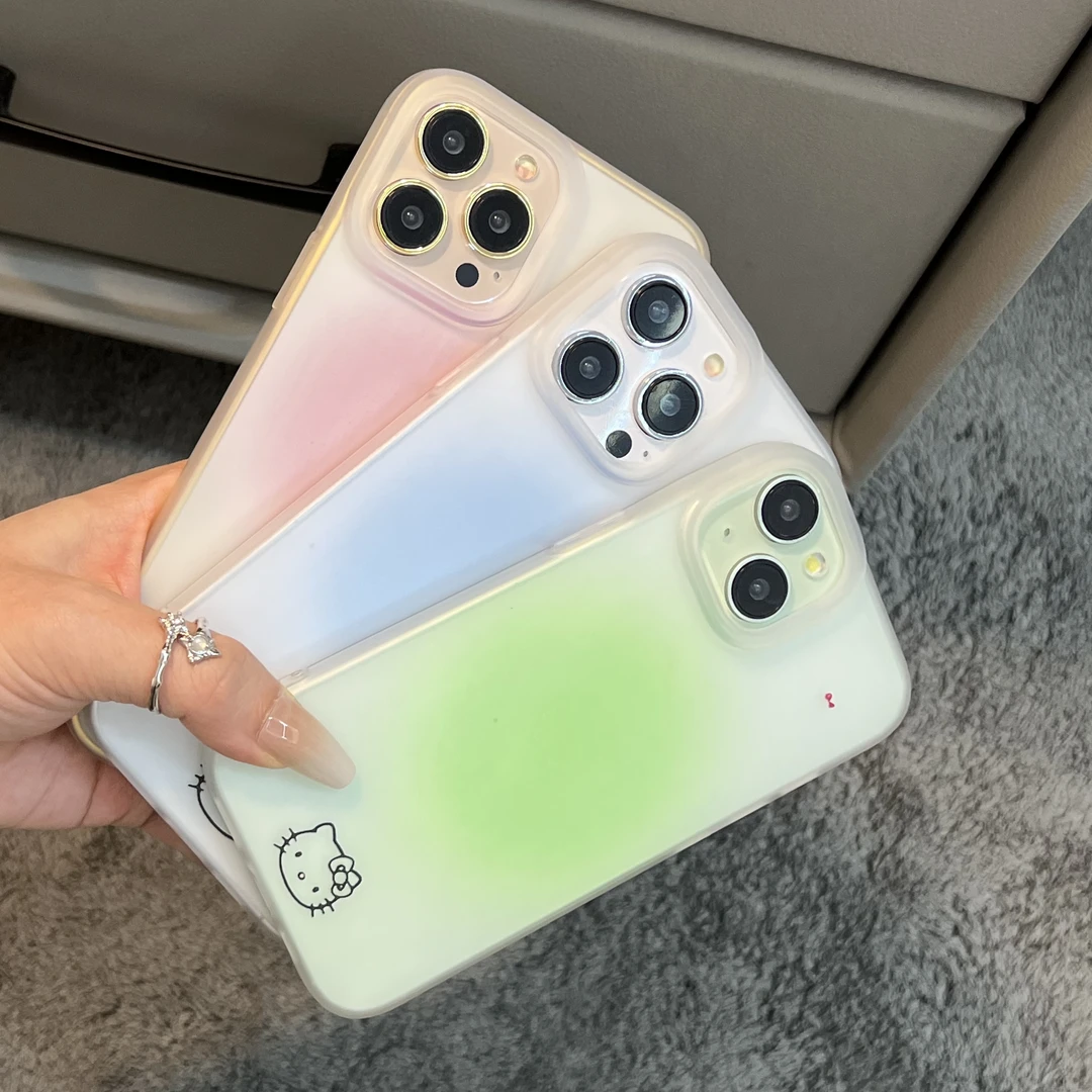 粉红KT猫iPhone15/14Promax手机壳新款14/13肤感12/11磨砂x软壳xr