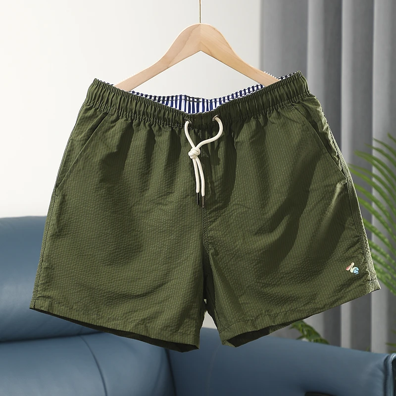沙滩裤男款宽松外穿低腰个性男士夏季运动三分裤时尚纯色休闲裤衩