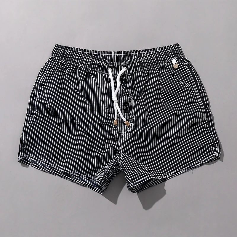 沙滩裤男款夏季新款速干宽松男士短裤休闲简约条纹运动潮流三分裤