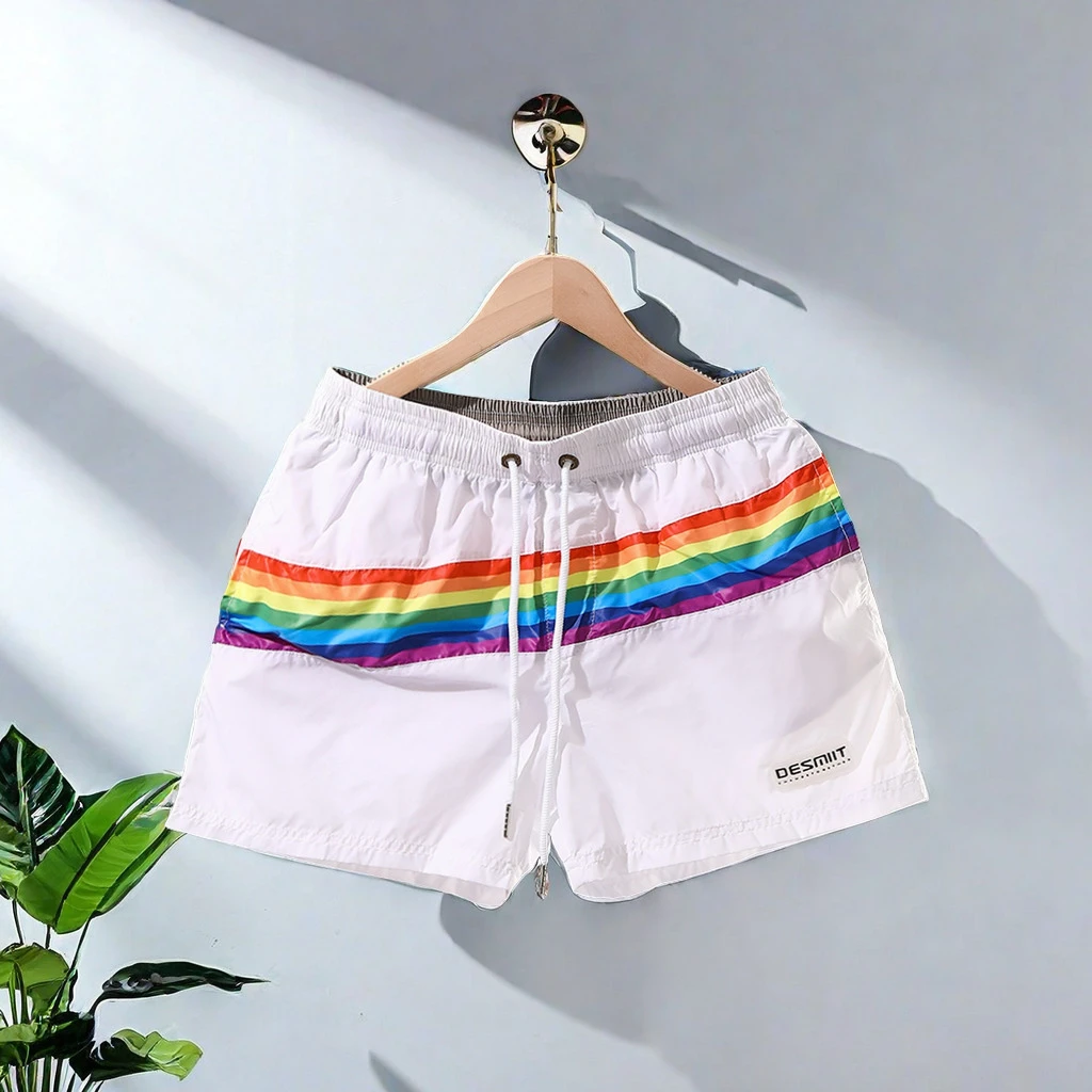 男士短裤夏季新款冰丝速干三分裤运动健身休闲沙滩裤男款潮牌高端