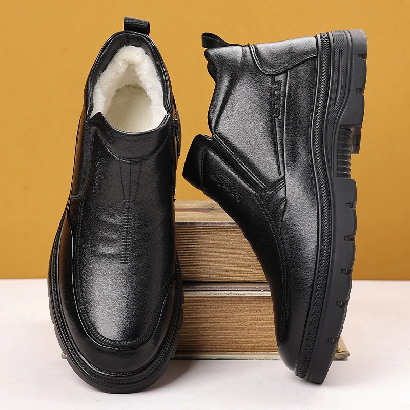 特大码冬季雪地靴45加绒加厚保暖46中老年一脚蹬爸爸鞋中帮棉鞋48