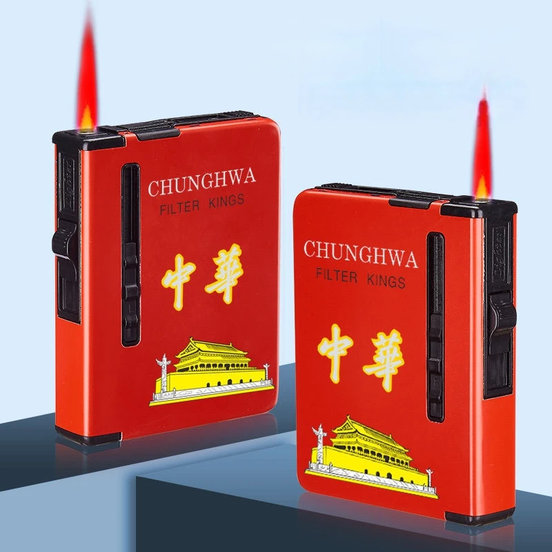 淘器 收纳盒打火机充电充气创意个性防风便携式香菸保护盒打火机