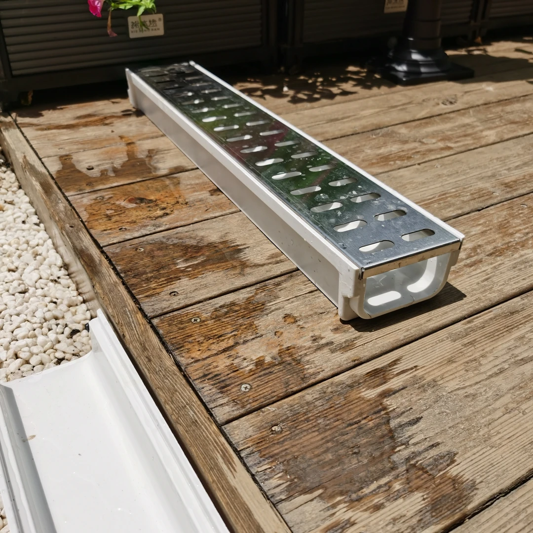 淘器 免砌砖成品树脂小型庭院花园露台U型字母槽口对接排水渠排水