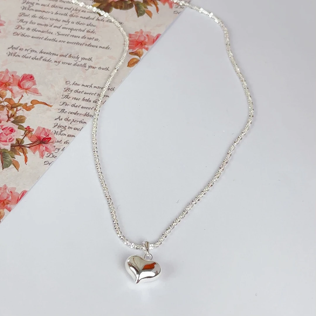 坠链均足银莫桑石 纯银999项链时尚新款365427奢可爱百搭简约