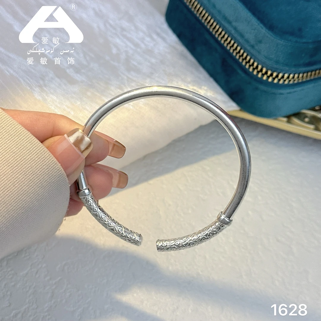 足银手镯 爱敏首饰纯银999手镯