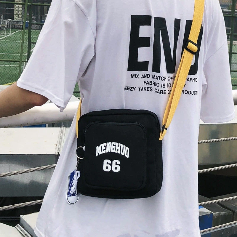 斜挎包男ins潮小包韩版学生潮流单肩包帆布背包男生潮牌包包轻便