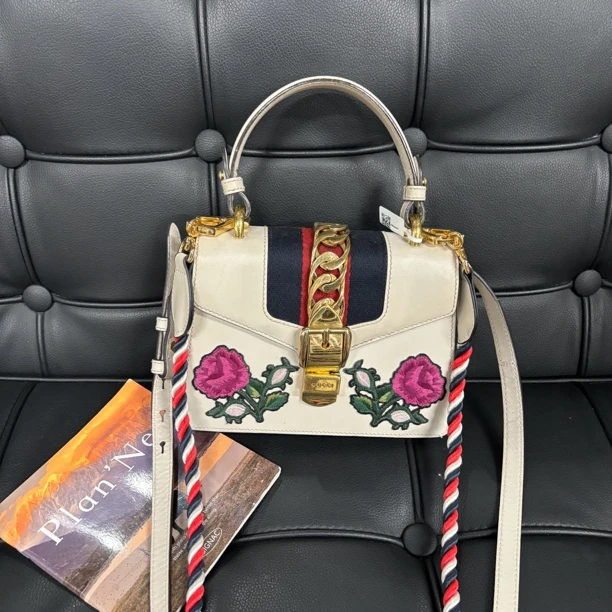 95新 GUCCI/古驰 小花手提斜挎包