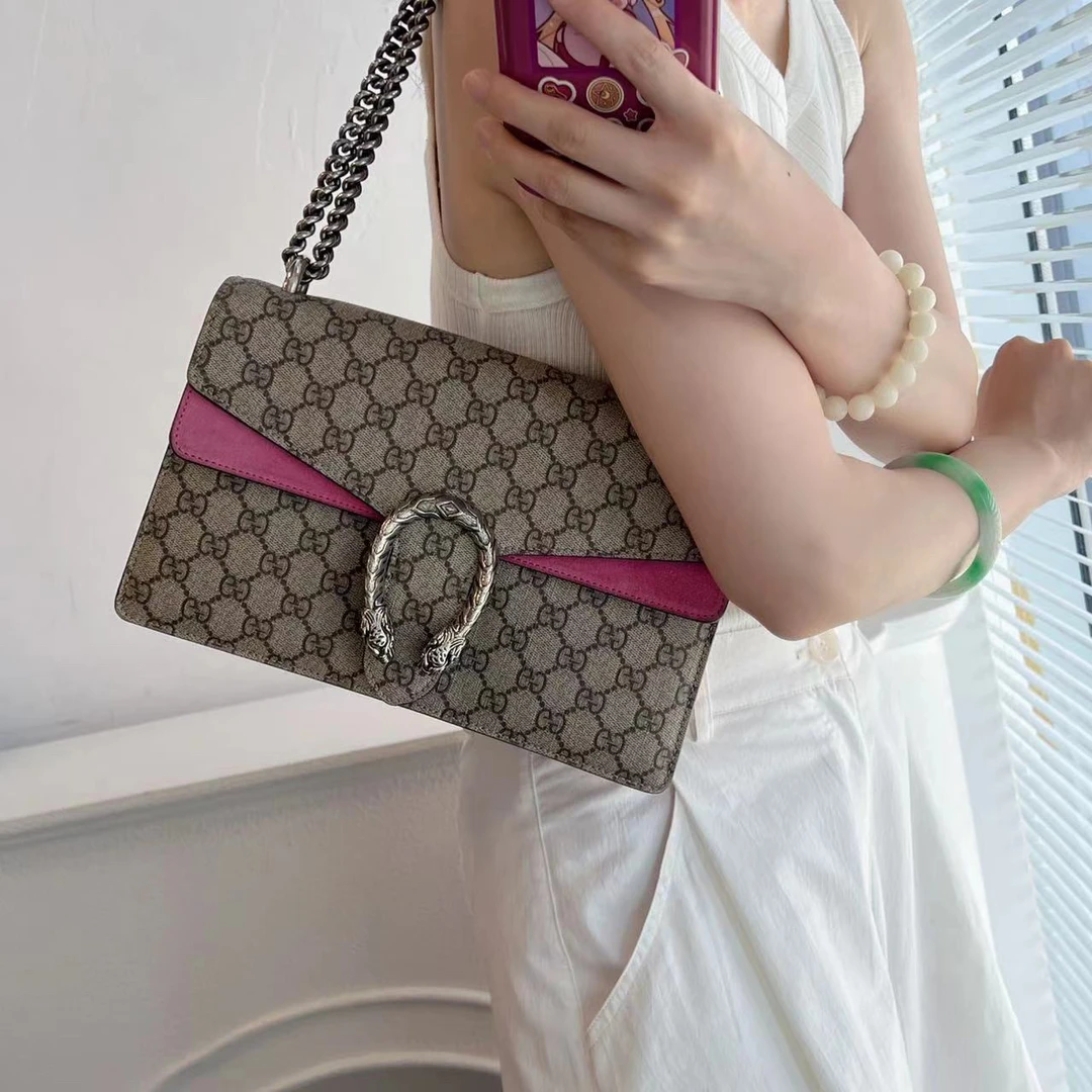 95新 GUCCI/古驰 小花酒神链条包