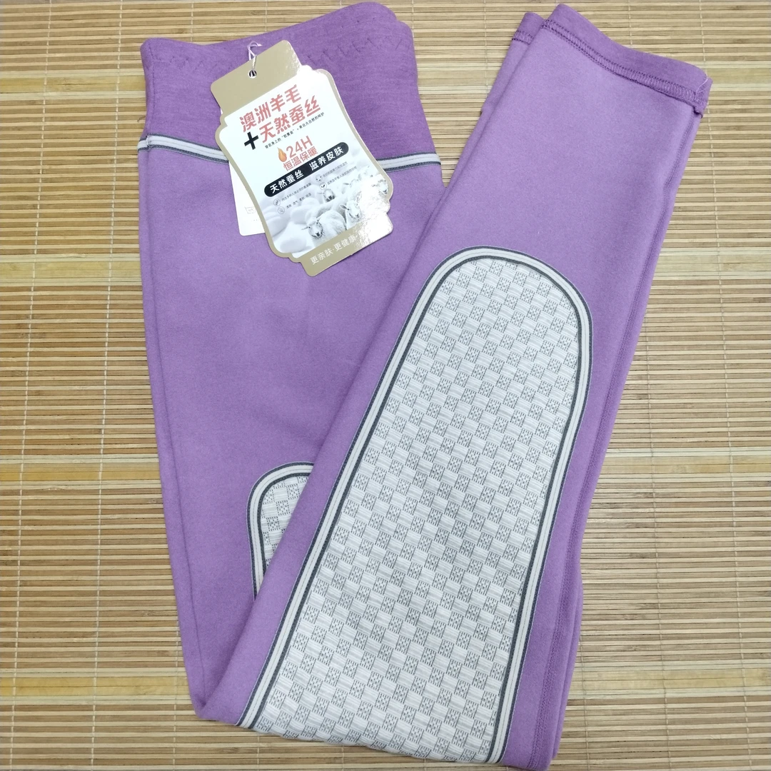 3388羊毛蚕丝石墨烯女士长护膝德绒裤