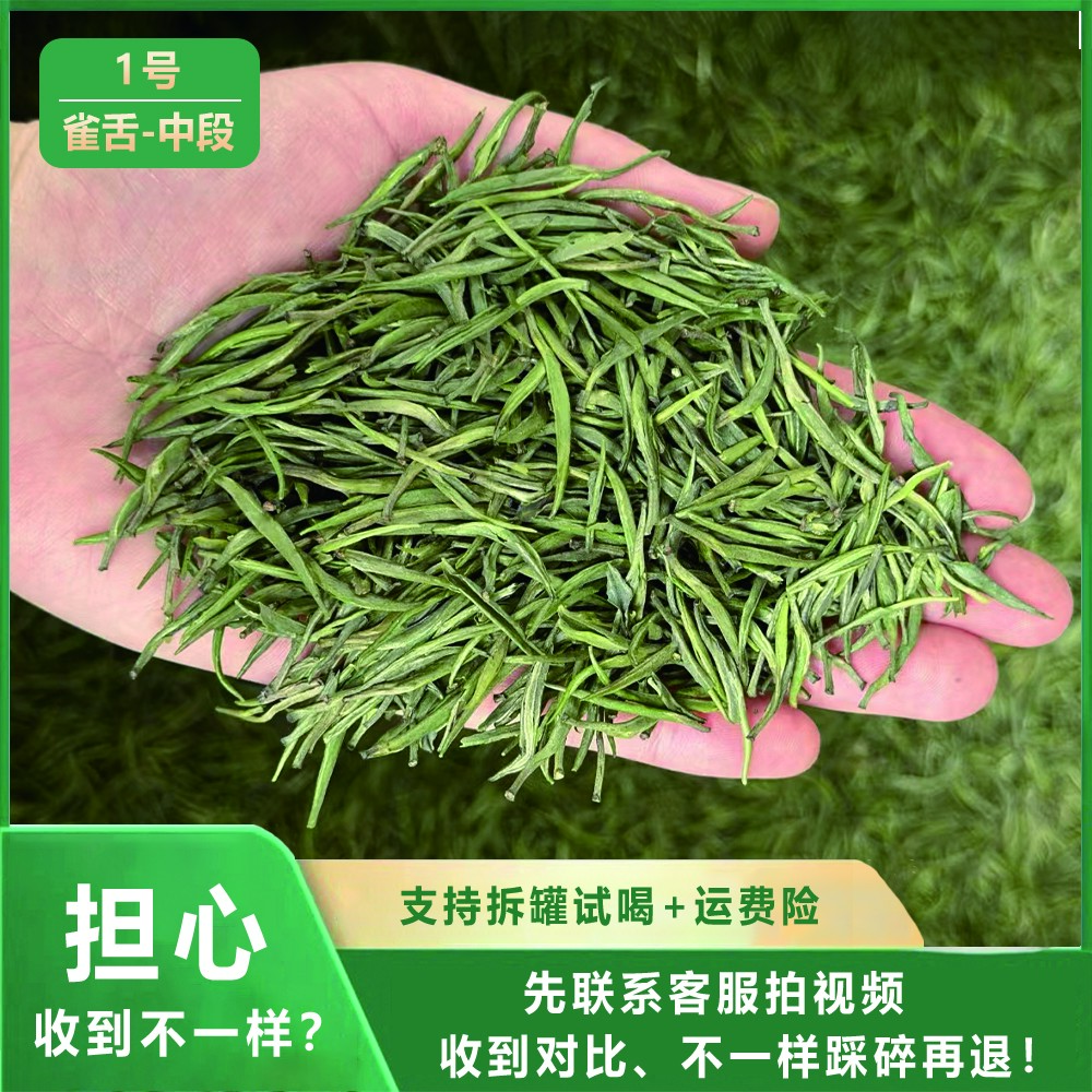 1号清香型雀舌新茶单芽味浓茶叶贵州湄潭翠芽绿茶高山清香型花香