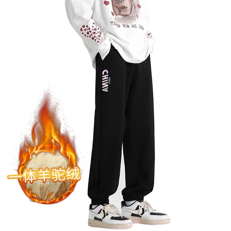 胖童加绒运动裤中大童加绒特厚裤子加肥加大秋冬新款青少年保暖裤