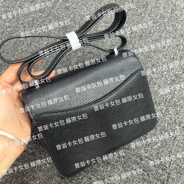 19cm女士包包蜥蜴皮女包 藤原女包普翁卡女包手工手缝