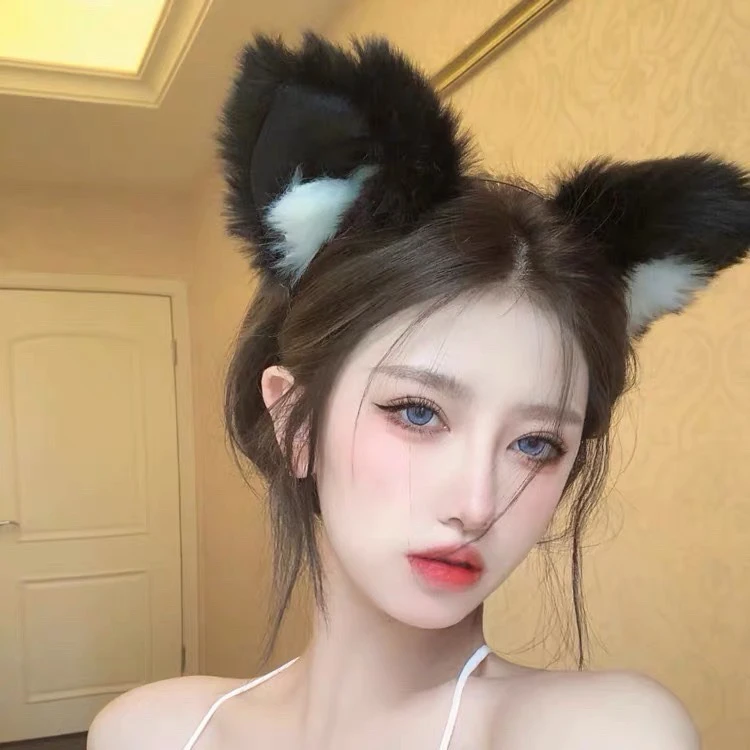 可爱毛绒猫耳朵发箍狐狸耳头箍可爱拍照网红配饰纯欲秋冬