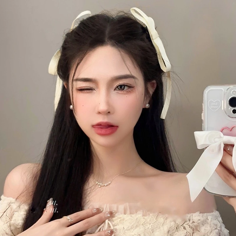 合金布艺发饰 公主扎发夹丝带头饰蝴蝶结发饰编发马尾少女侧边夹