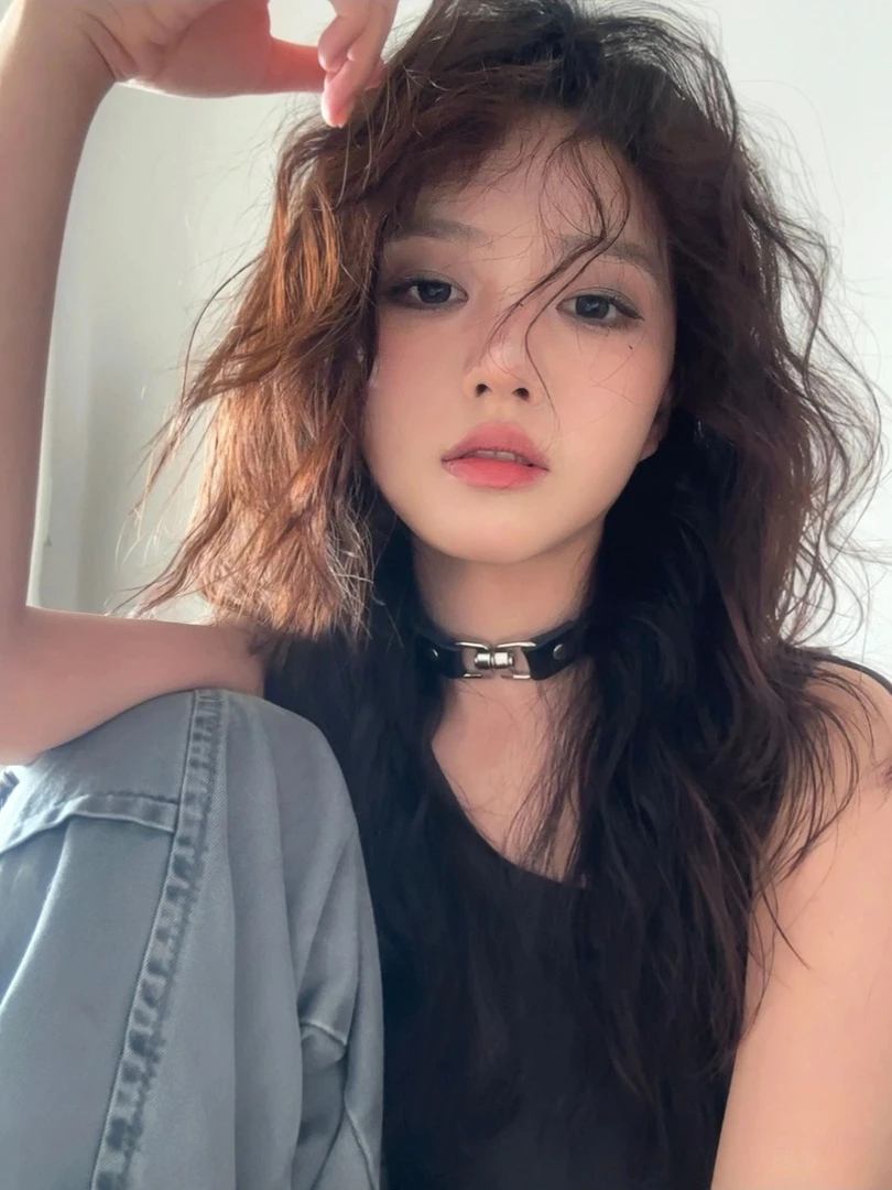 合金项链 双环扣黑色皮项圈女choker潮y2k小众独特辣妹脖颈带百搭