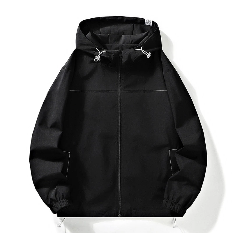 山系连帽夹克男士春秋款户外工装复古痞帅外套潮牌冲锋衣大码情侣