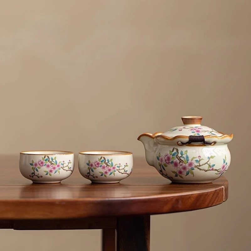 【陶野】Z1241汝窑泡茶器防烫中式手抓壶茶具F709*1+F710*2