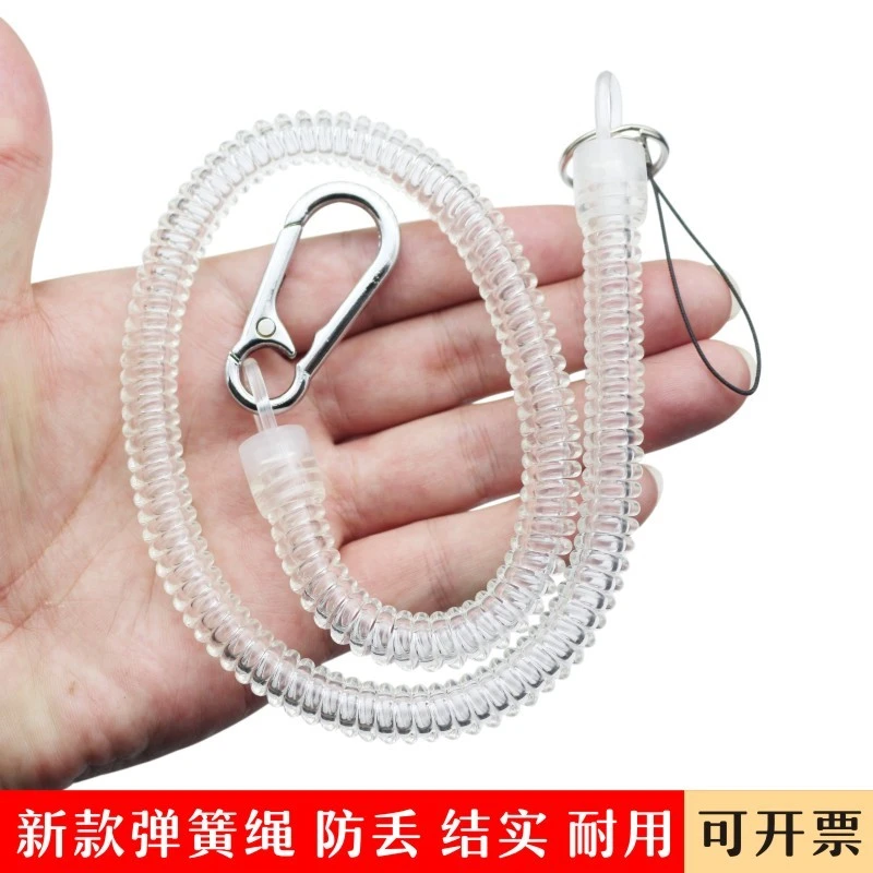 多规格手机防丢挂绳大扣钥匙链弹力绳可伸缩弹簧绳学生多色卡套绳